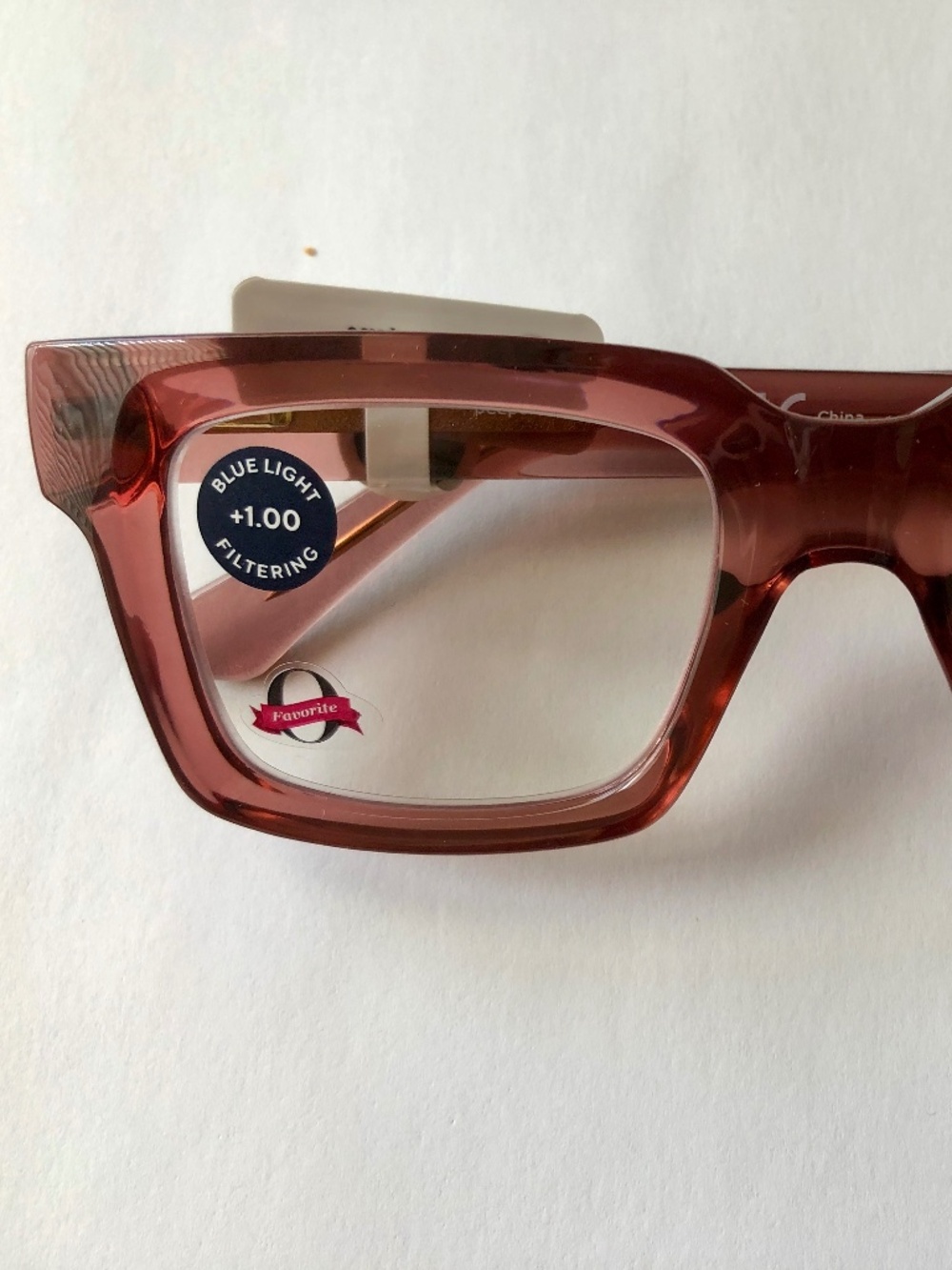 NEW ANTHROPOLOGIE ROSE SPOTLIGHT BLUE LIGHT PEEPERS READING GLASSES +1.00 - Picture 2 of 3